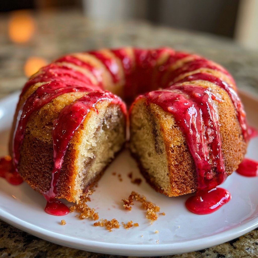 Almond Cake with Raspberry Sauce