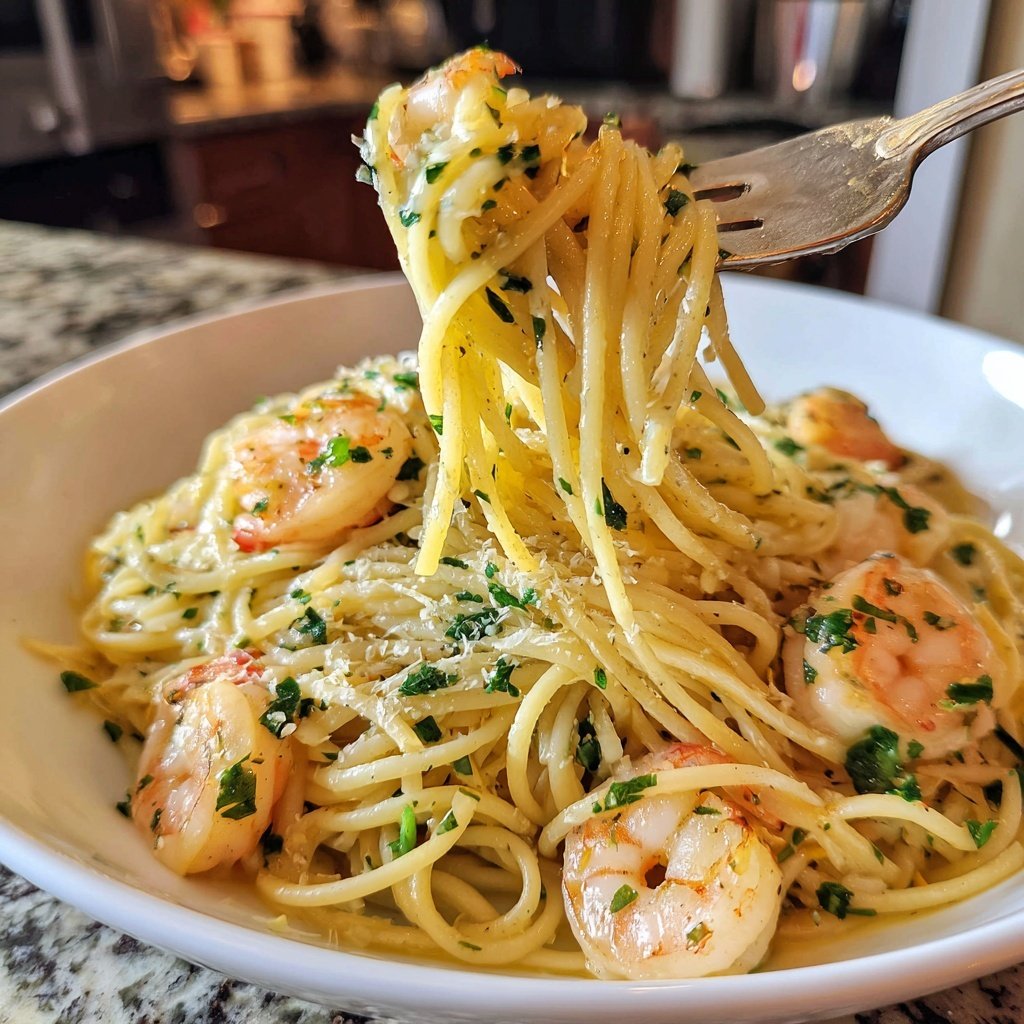 15-Minute Garlic Shrimp Pasta