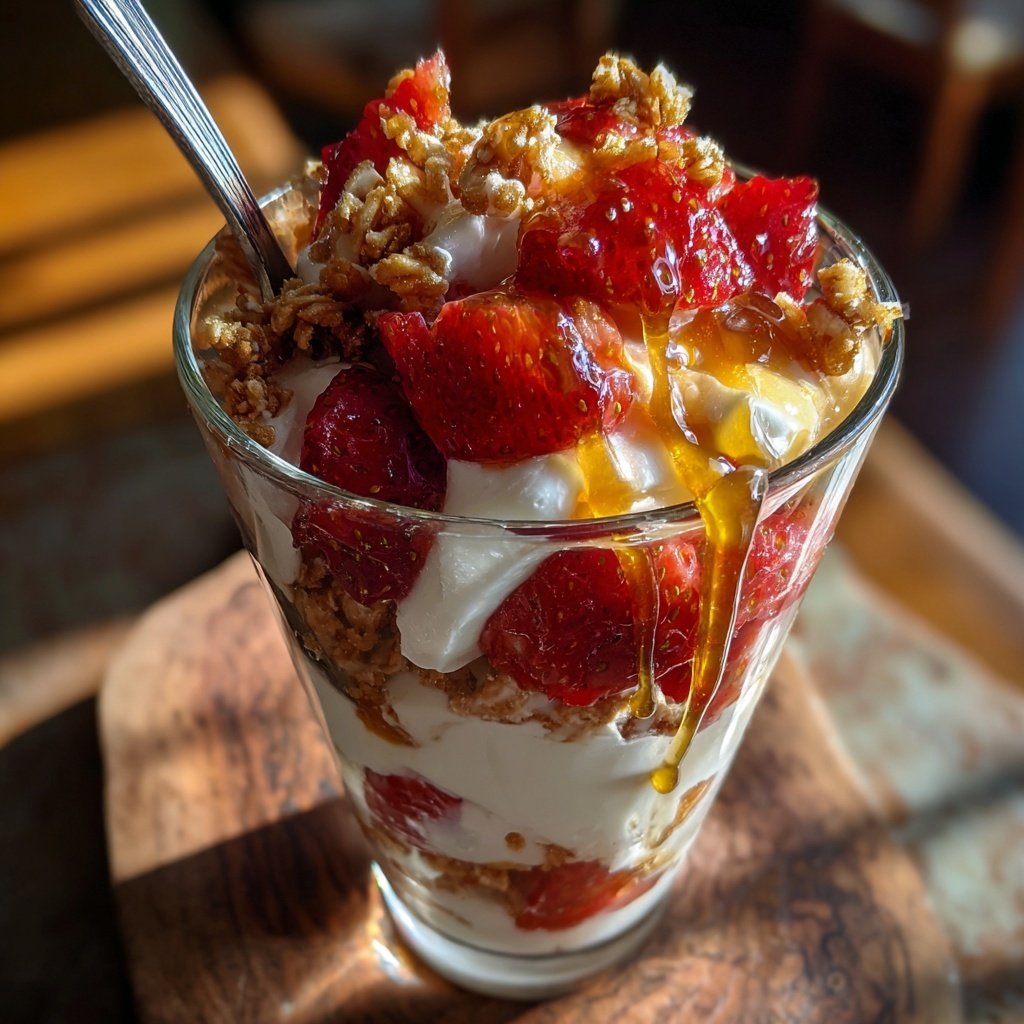 Strawberry Honey Greek Yogurt Parfait