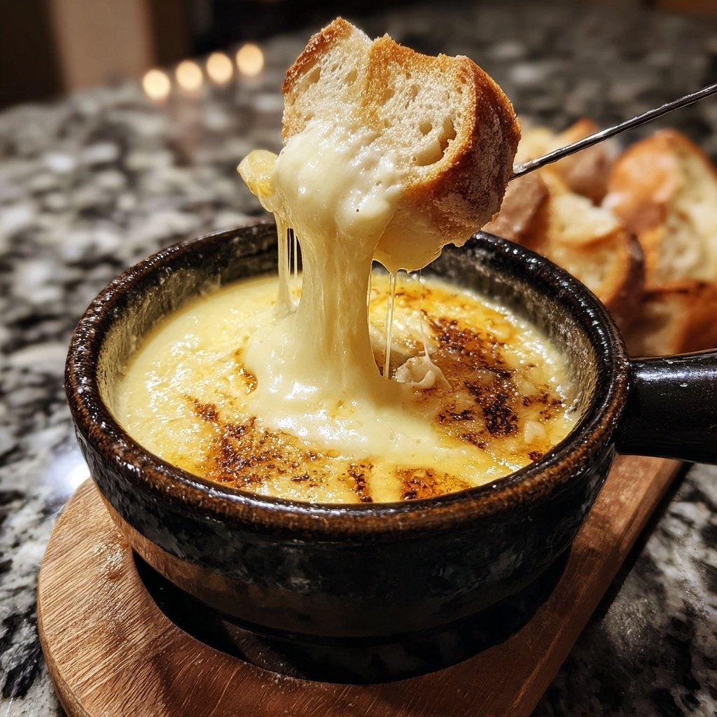 Fondue with Brie and Garlic