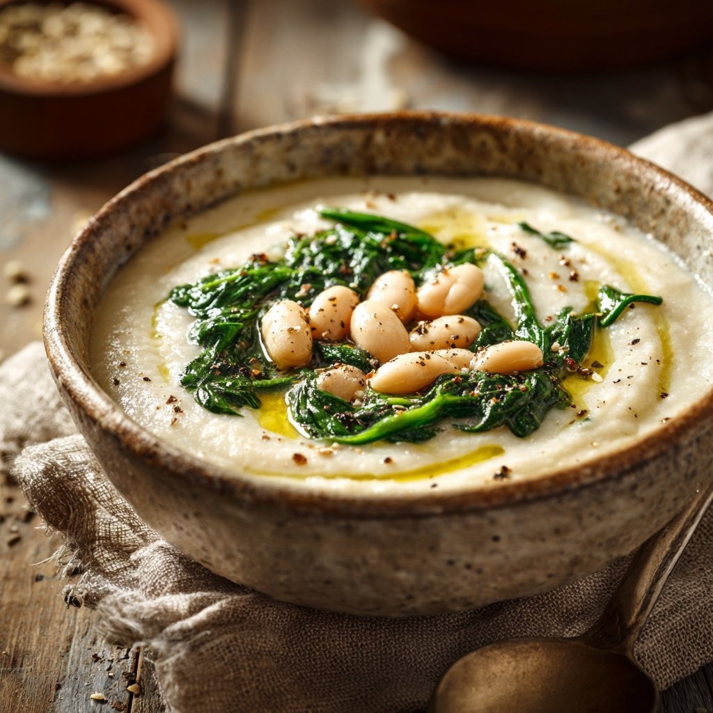 Creamy White Bean Soup With Spinach