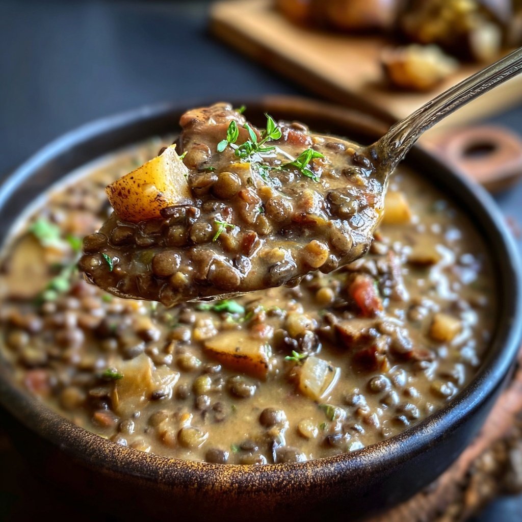 Creamy Mushroom Lentil Stew
