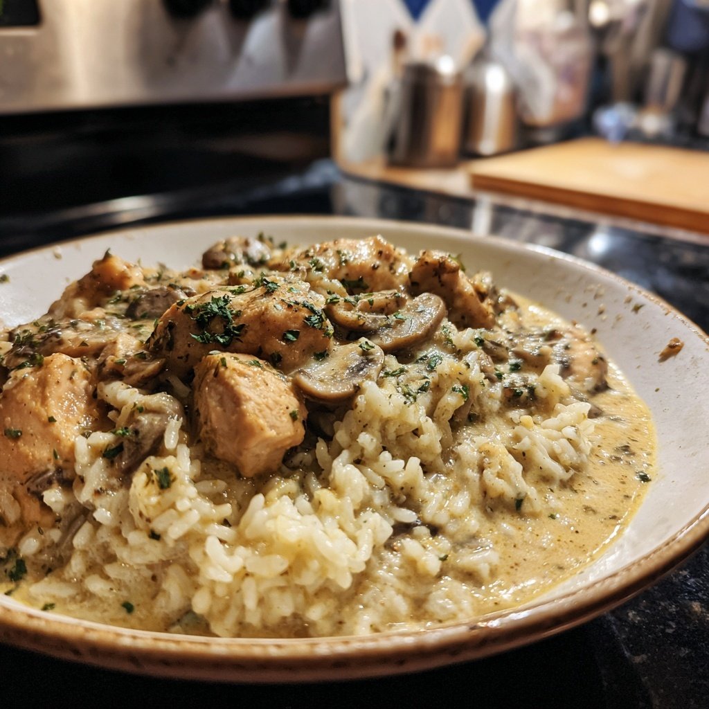 Creamy Mushroom Chicken And Rice