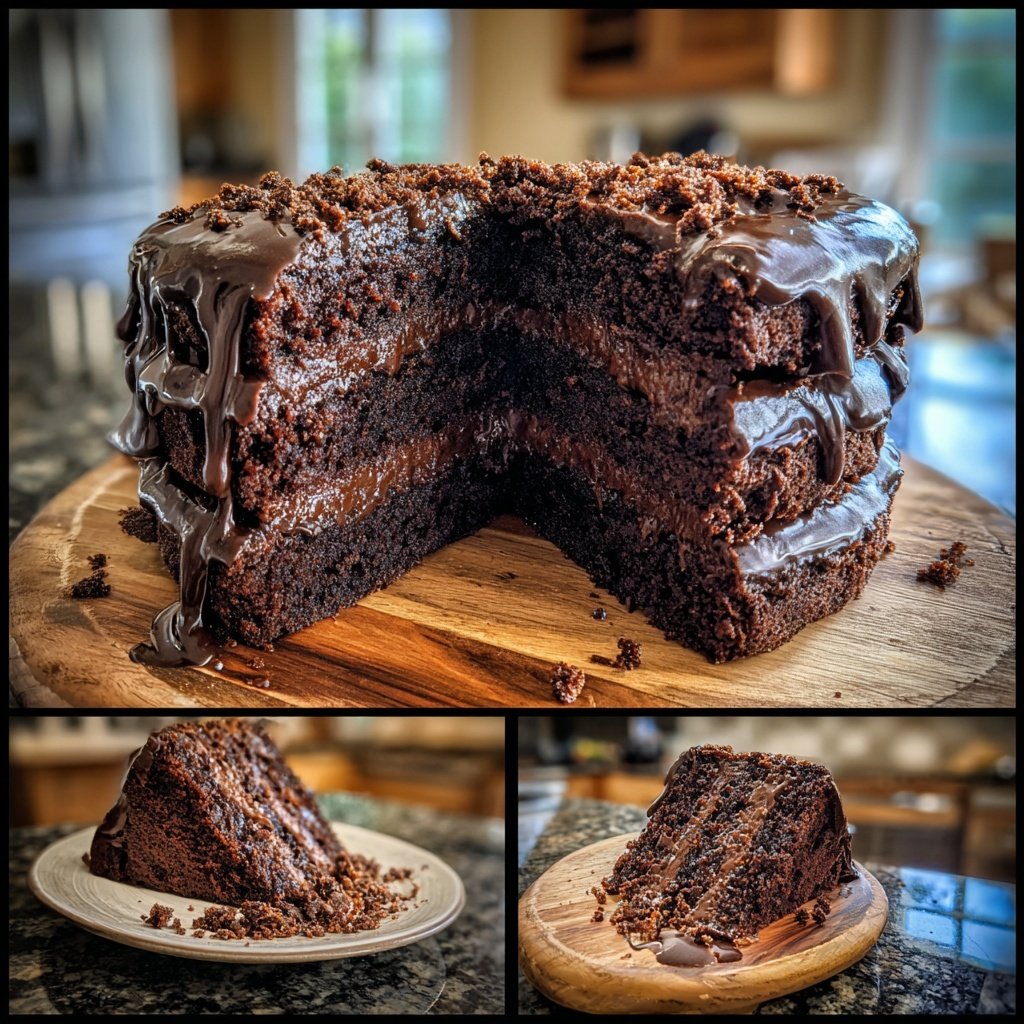 Dark Chocolate Fudge Cake