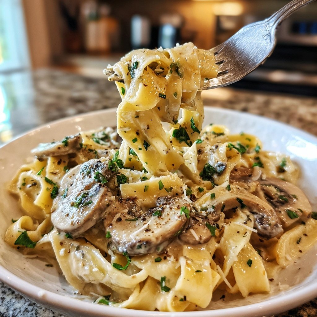 Creamy Mushroom Tagliatelle