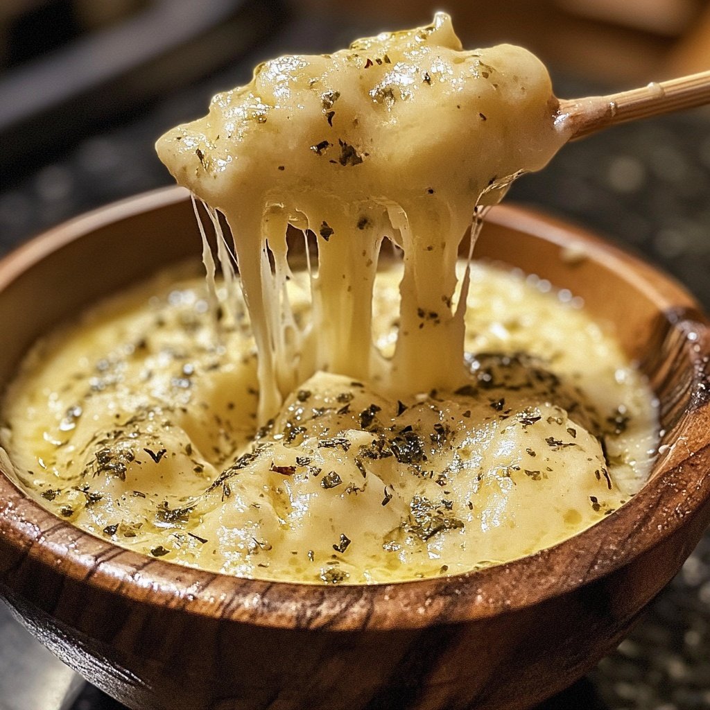 Fondue with Garlic Herb Cheese