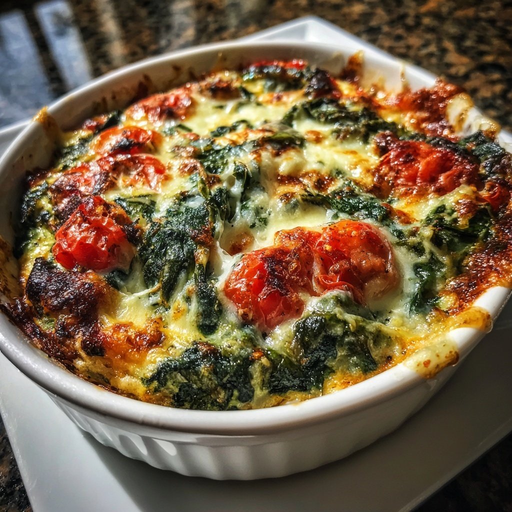 Sunday Creamy Spinach Tomato Bake