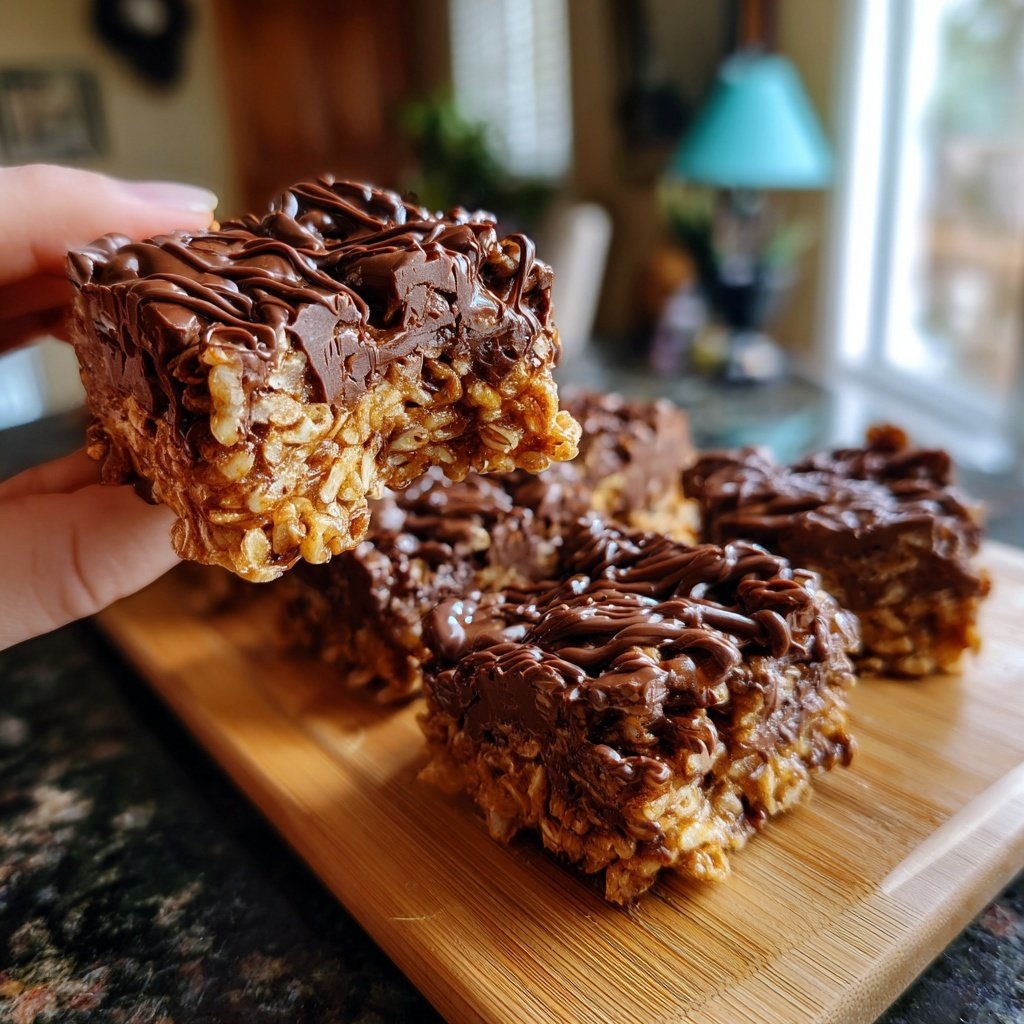 Chocolate Peanut Butter Rice Crispy Treats