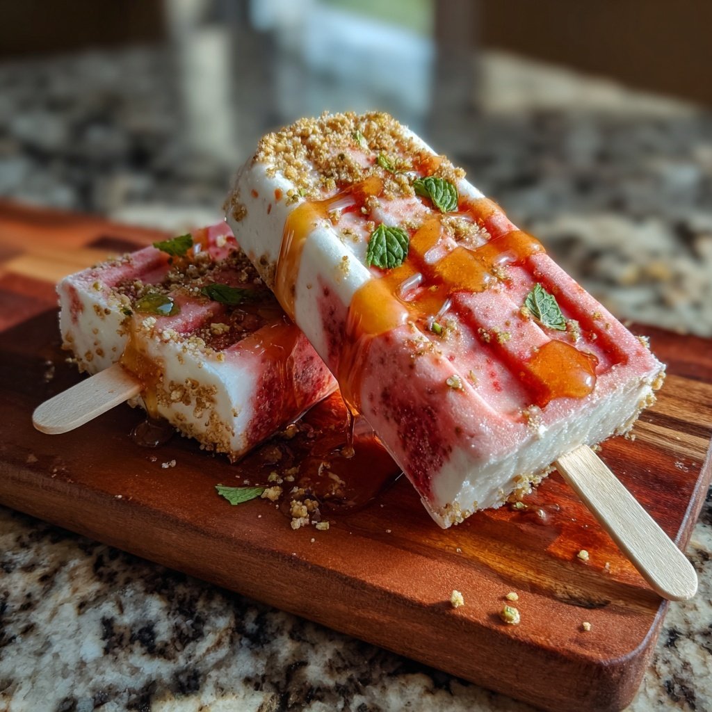 Strawberry Yogurt Breakfast Popsicles