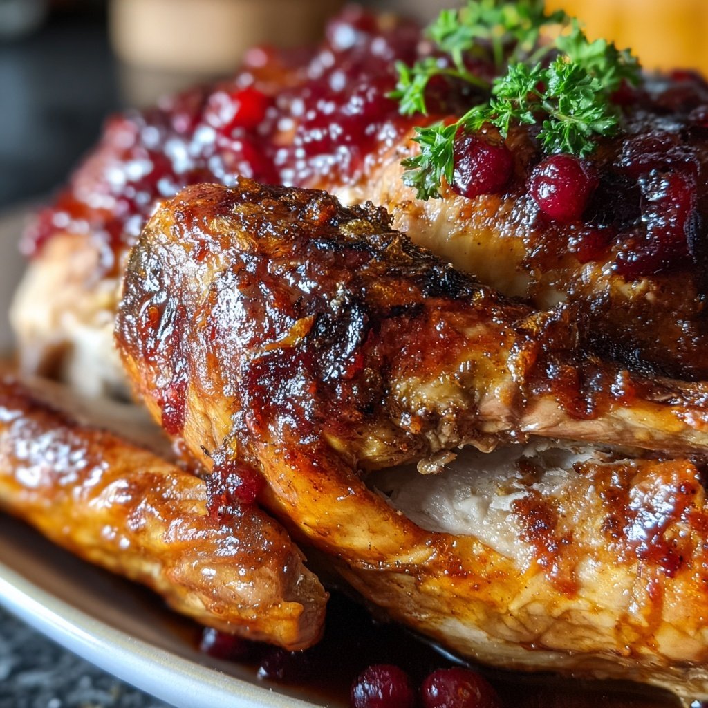 Roasted Turkey with Cranberry Glaze