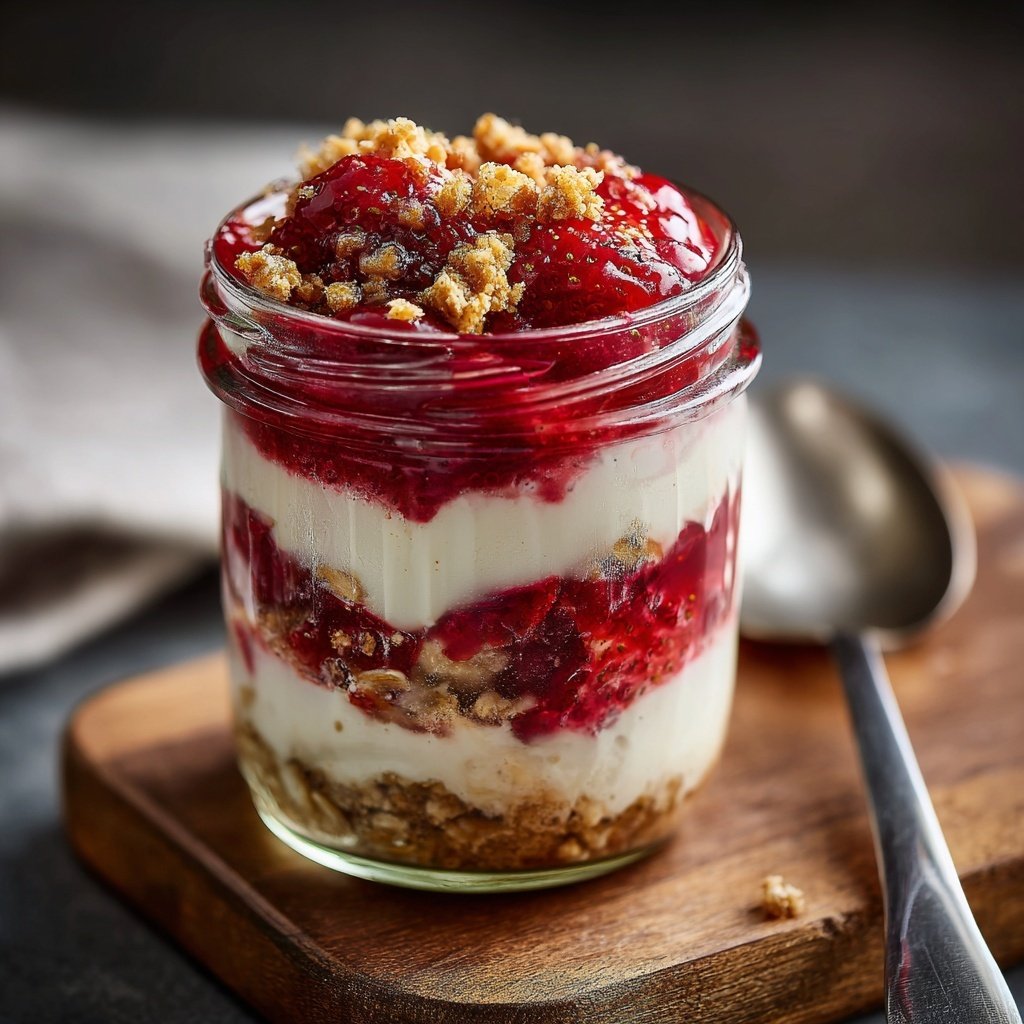 No Bake Strawberry Cheesecake Oats