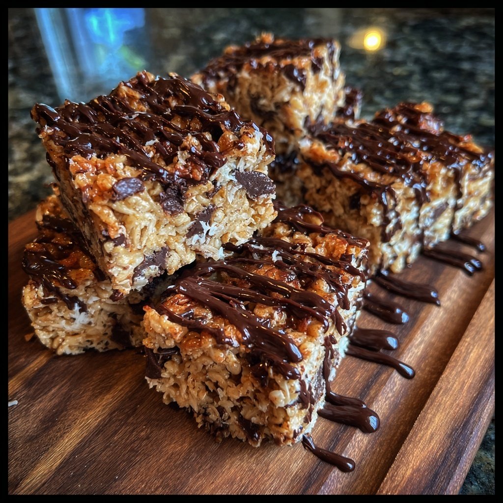 Chocolate Coconut Rice Snack Squares